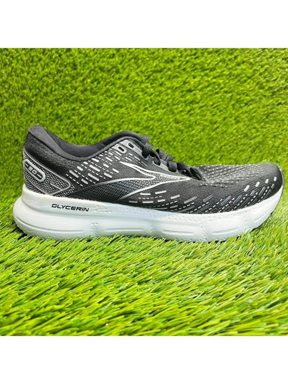 Brooks Glycerin 20 Womens Size 8 Black White Athletic Running Shoes Sneakers